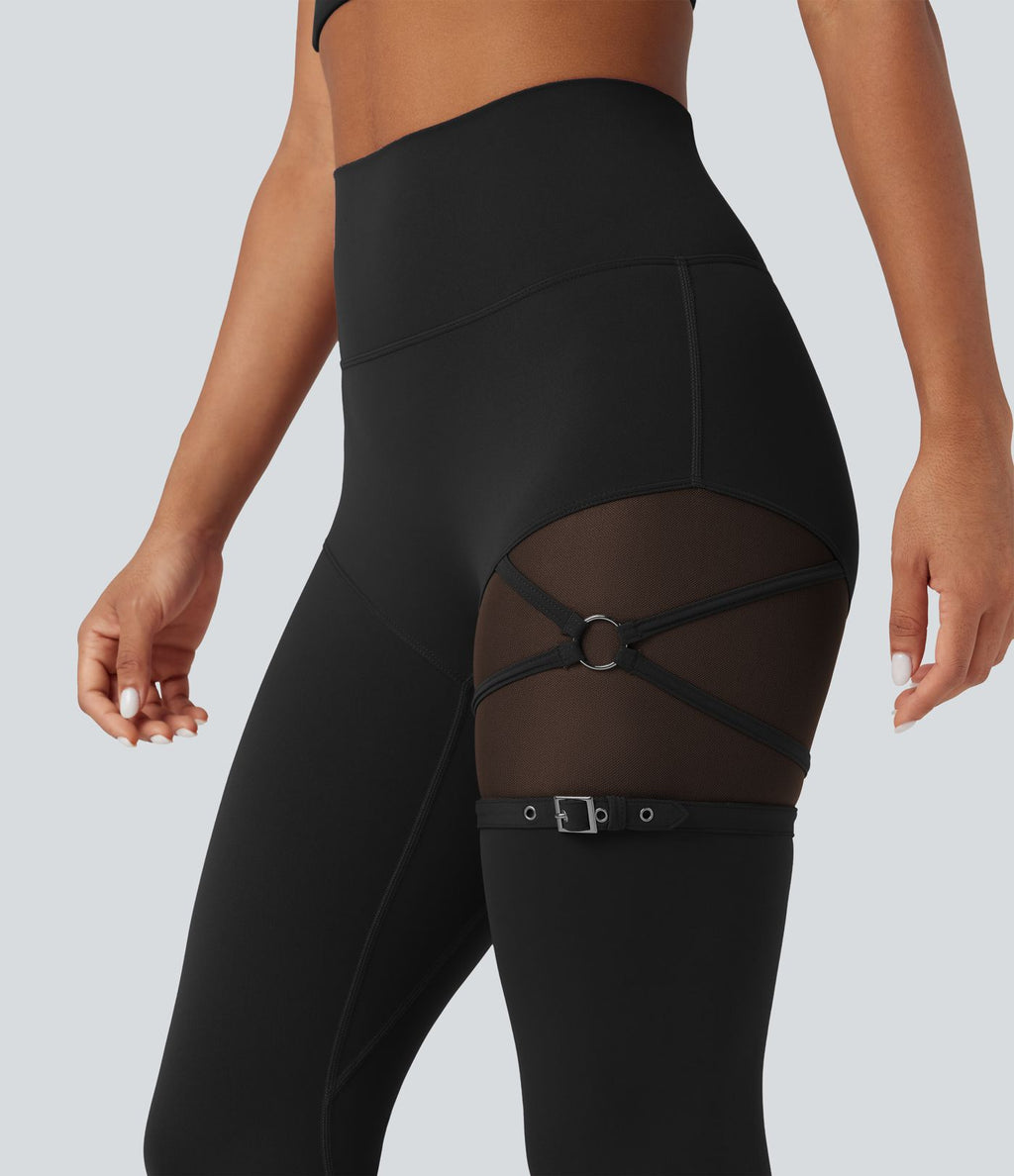 Legging de danse SoftlyZero™ taille haute mesh contrastant avec boucle réglable et poche - UPF50+