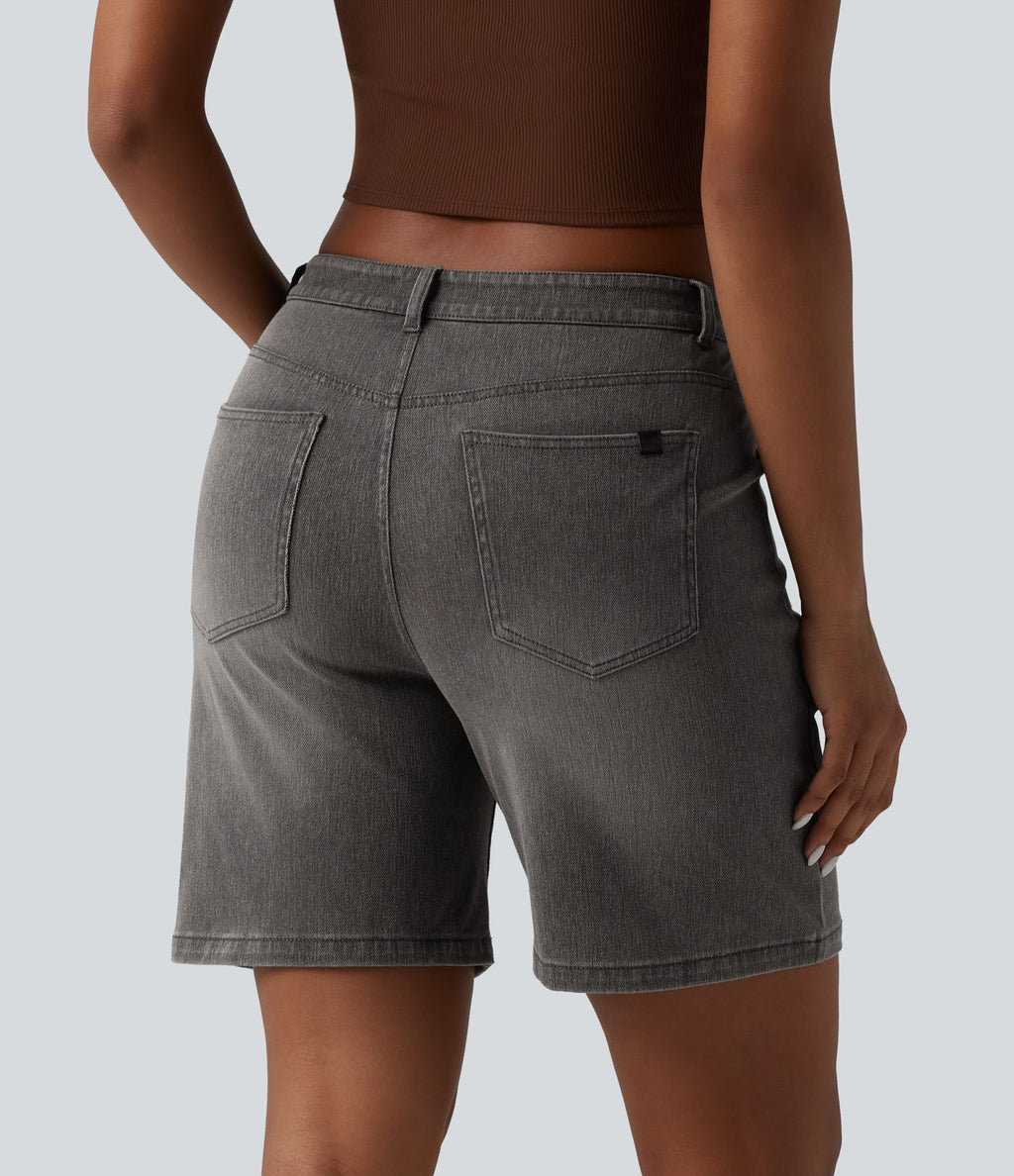 Short denim décontracté Halara Flex™ taille mi-haute 17,5 cm avec poches