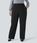 Pantalon de travail grande taille coupe droite zippé taille haute Halara Flex™ avec poches