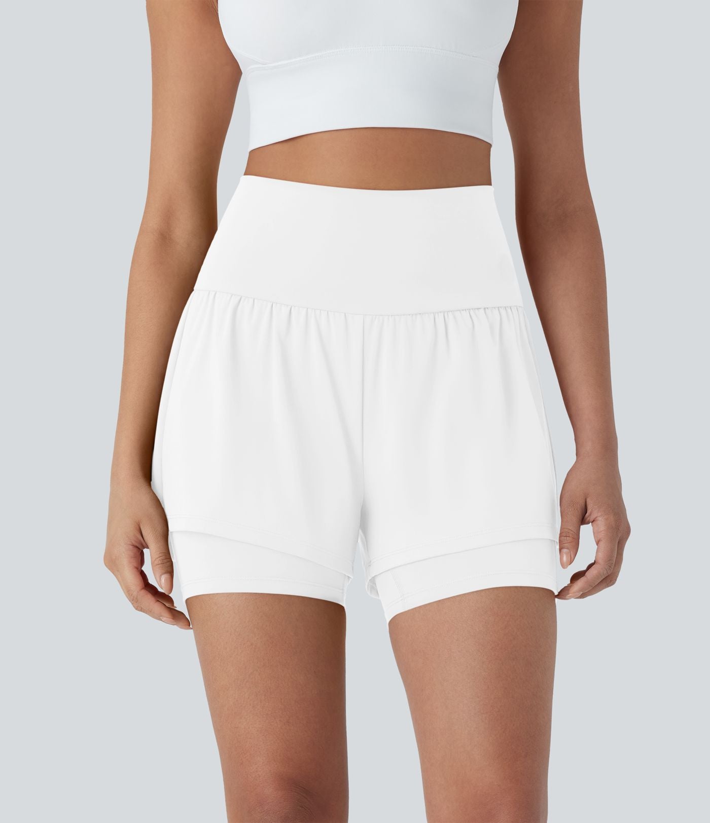 Short de yoga 2-en-1 SoftlyZero™ Airy taille très haute effet frais InstantCool 12,5 cm avec poches