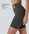 Short cycliste 17,5 cm d'entraînement gainant galbant taille haute avec poches Halara UltraSculpt™