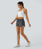 Shorts Running 7,5cm 2 en1 Taille Mi-Haute Cordon de Serrage Empiècement Mesh Contrastant