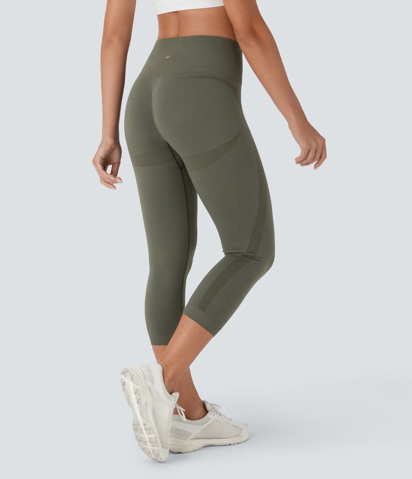 Legging capri yoga taille haute froncé sans couture OneForm Seamless Flow