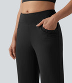 Pantalon de yoga bootcut mi-taille avec poches