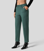 Halara Flex™ Jean Casual Tapered en Tricot Extensible Coloré avec Taille Haute et Poches Latérales