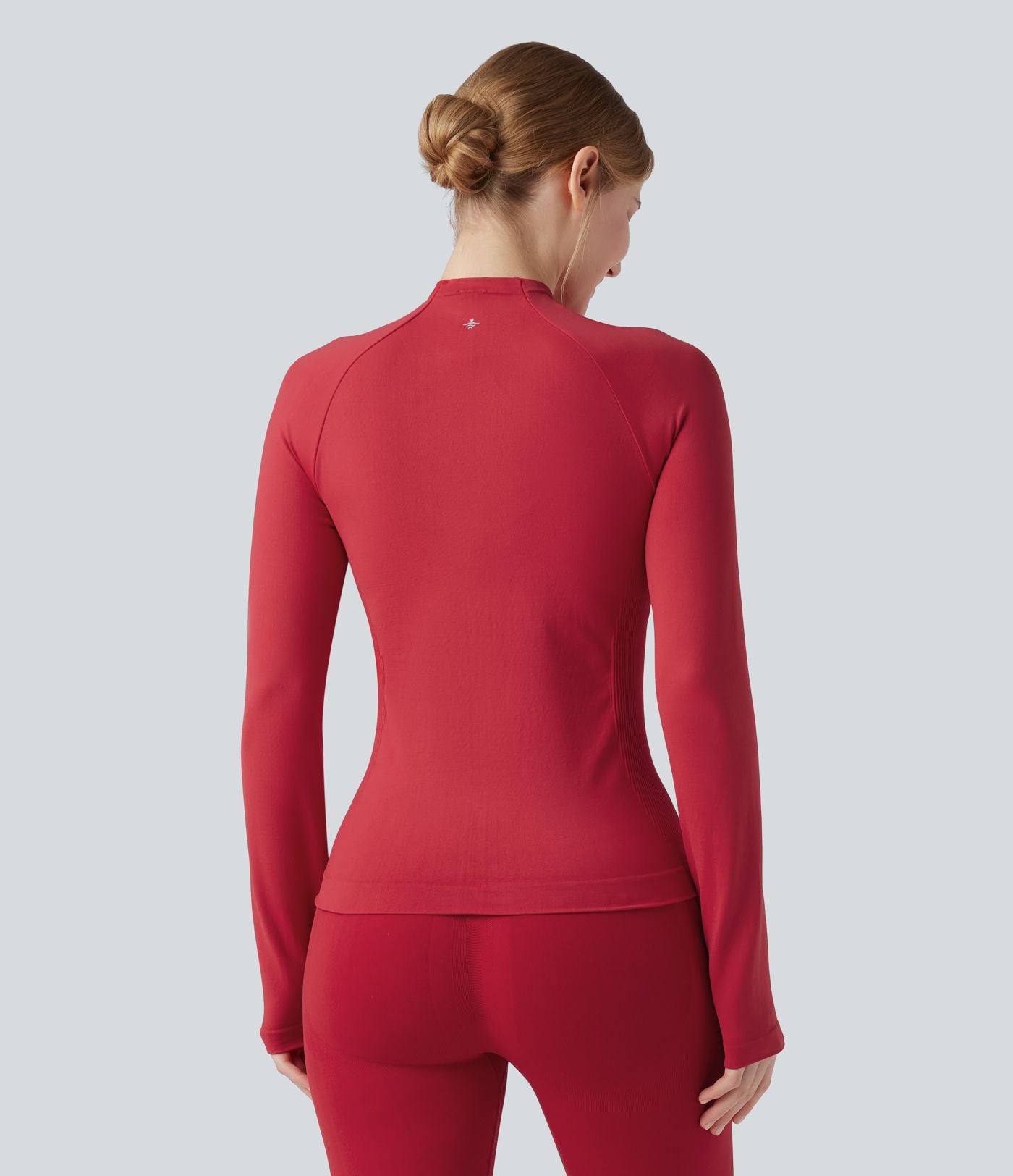 OneForm Seamless Flow Veste yoga zippée froncée à manches longues