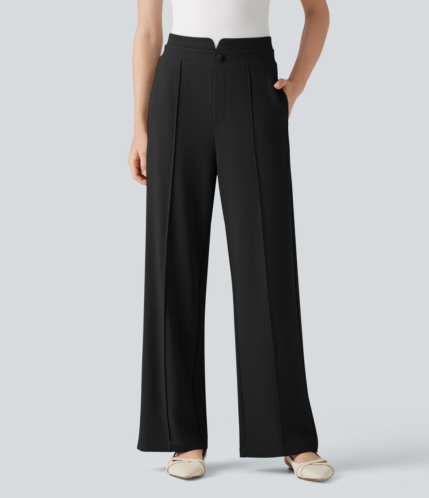 Pantalon de travail droit taille haute Halara Flex™ avec poches