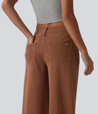 Halara Flex™ Jean droit coloré taille basse avec poches
