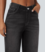 Jean baggy Halara Flex™ taille haute coupe en V 7/8 avec poches