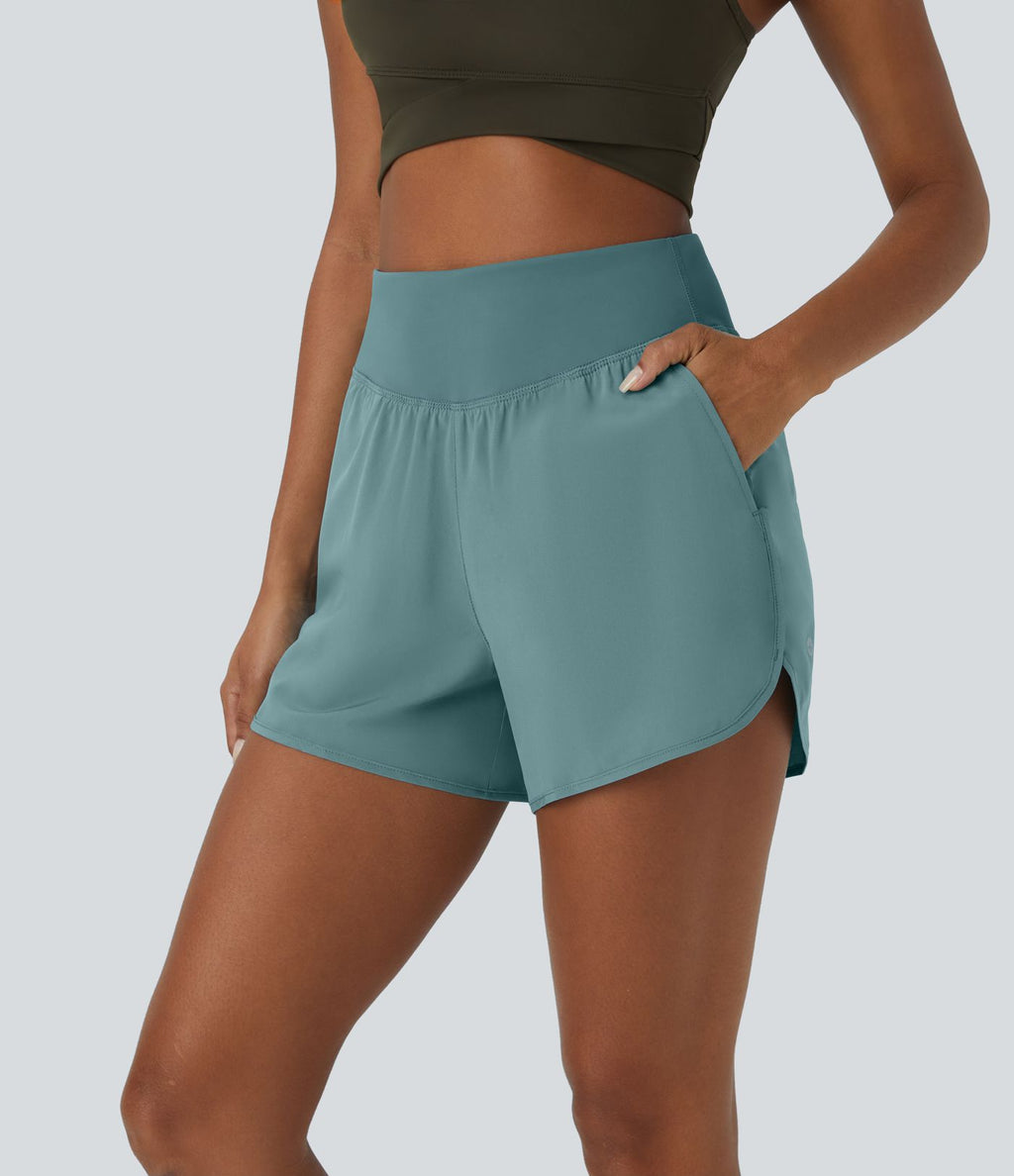 Breezeful™ Shorts 10cm Casual à Séchage Rapide Taille Haute et Poche Latérale