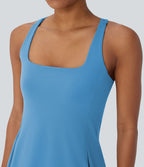 Robe de sport yoga mini 2-pièces SoftlyZero™ Plush à découpes avec poche A-C