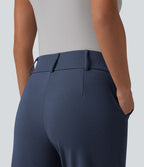 Halara Flex™ Pantalon tailleur fuselé taille haute en tissu gaufré avec poches