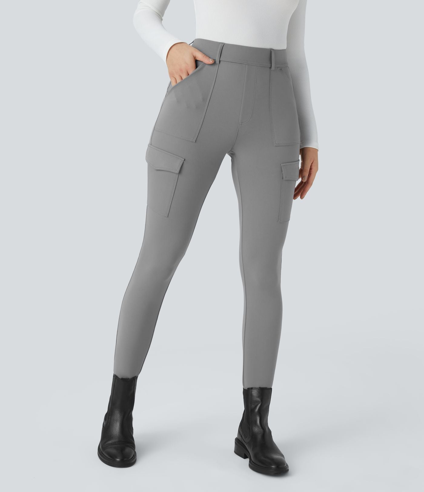 Pantalon cargo ajusté tailleur taille haute Halara Flex™ DayStretch avec poches