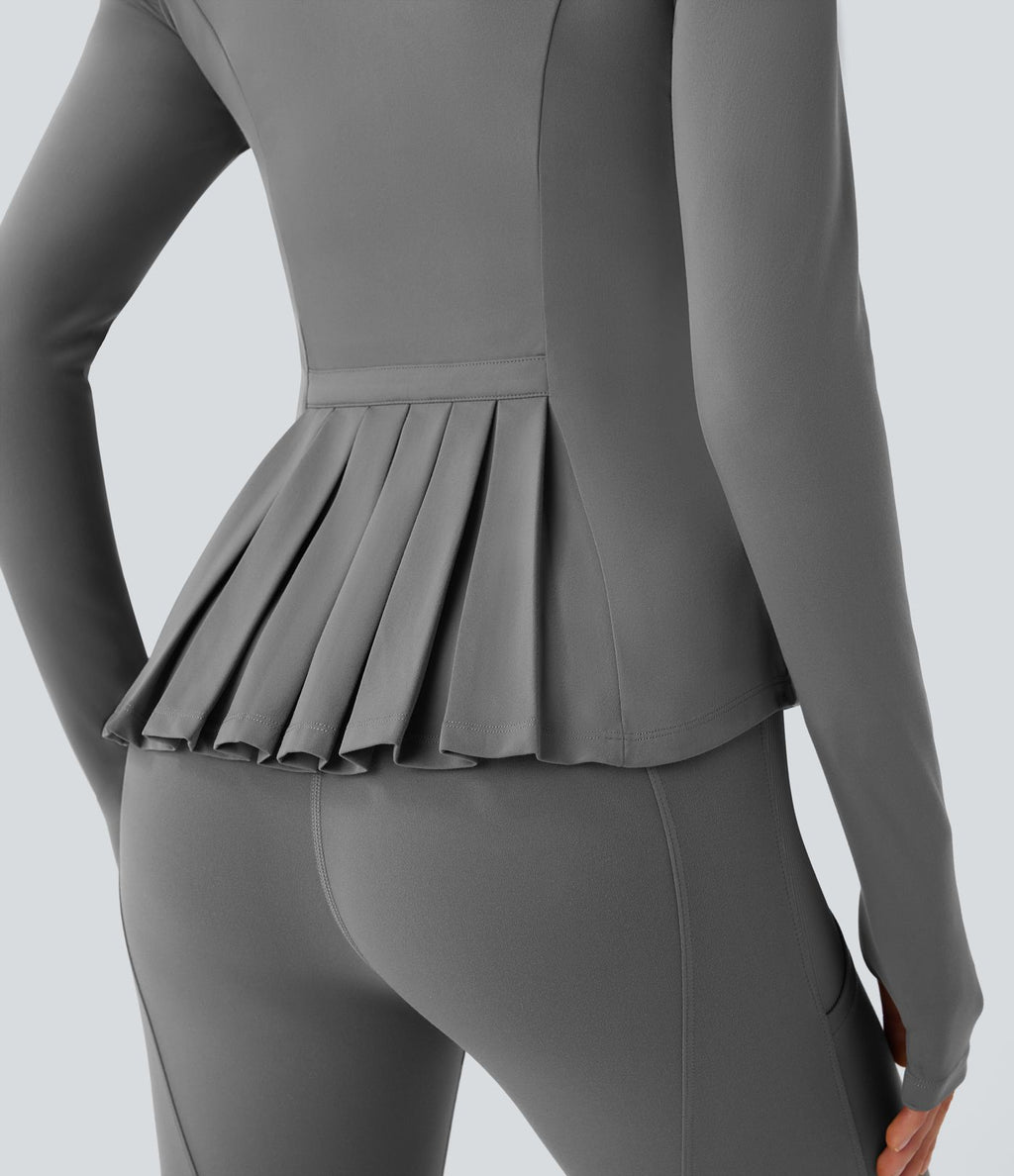 Veste d'équitation ajustée Softlyzero™ avec col montant, passe-pouces, poches, plis et fermeture éclair - Protection UPF50+