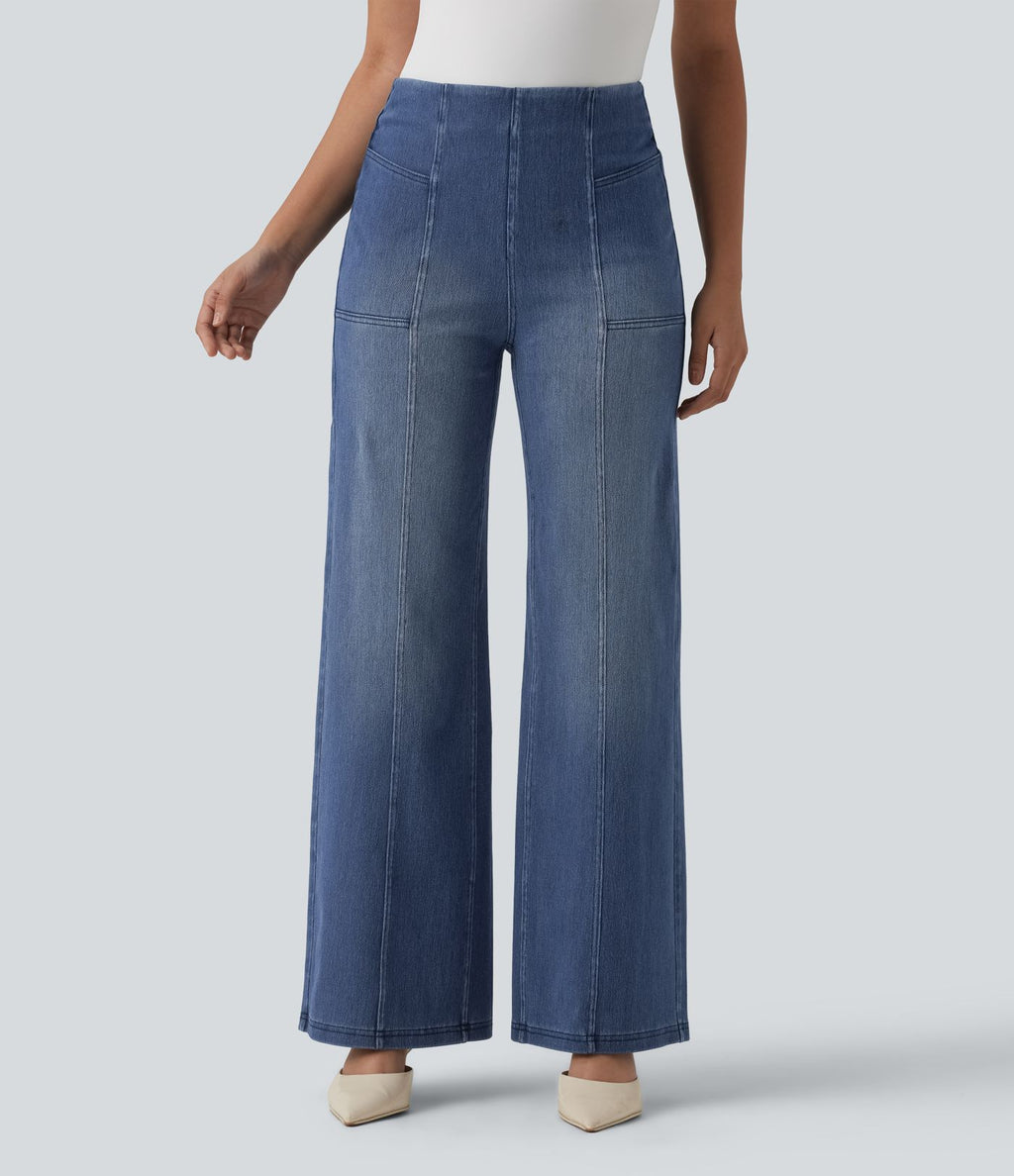 Halara Flex™ Jean large décontracté taille haute ventre plat avec poches
