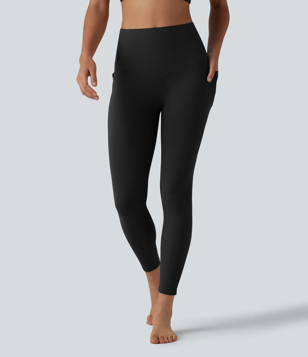 Legging de yoga Halara UltraSculpt™ côtelé taille haute gainant avec poches