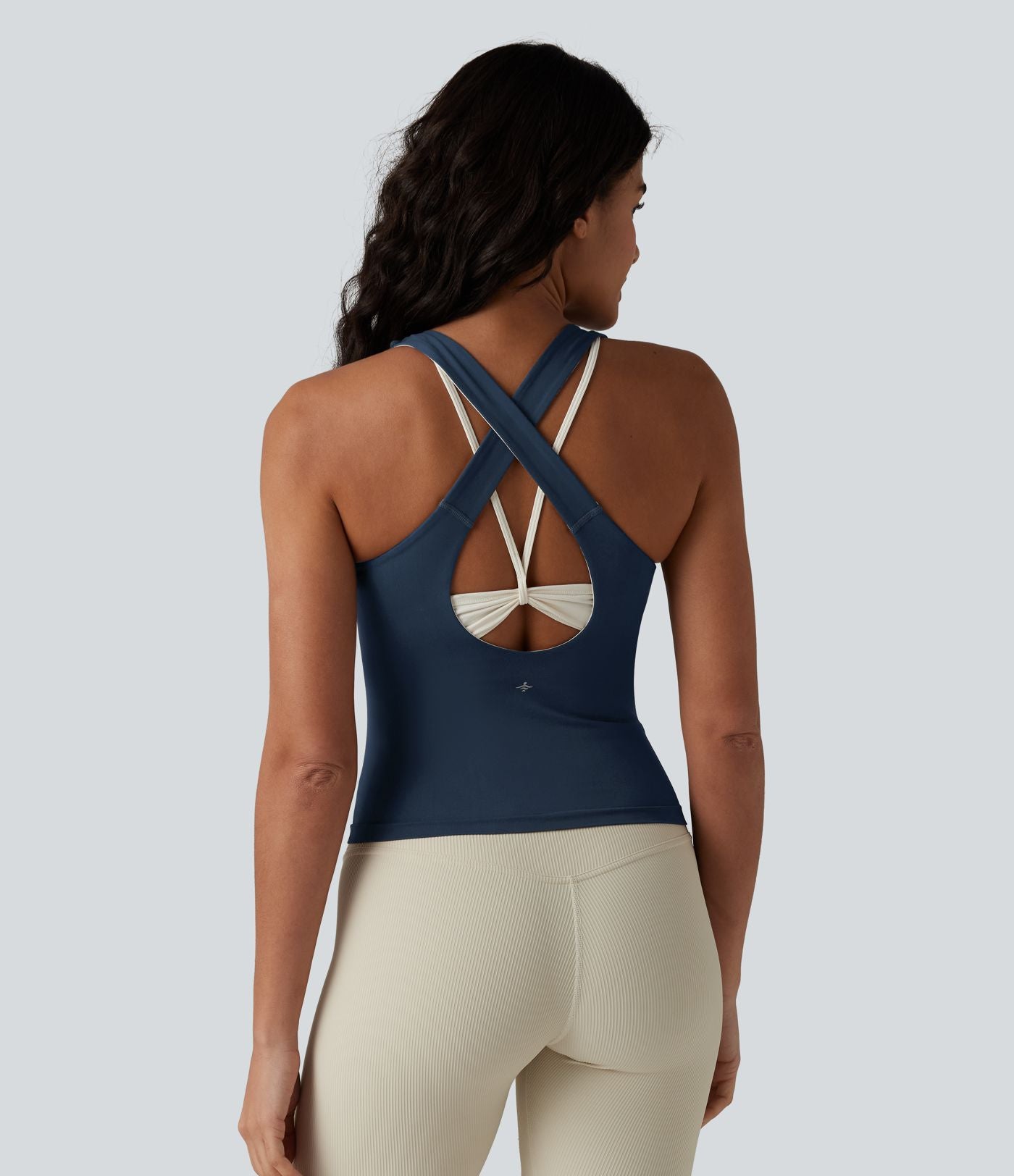 Débardeur de yoga OneForm Seamless Flow, col U, brassière intégrée, color block