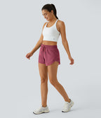 Shorts Running 7,5cm 2 en1 Taille Mi-Haute Cordon de Serrage Empiècement Mesh Contrastant