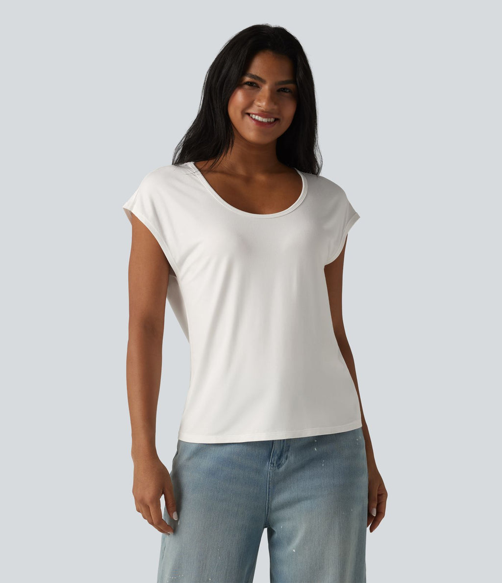 T-shirt col U manches courtes