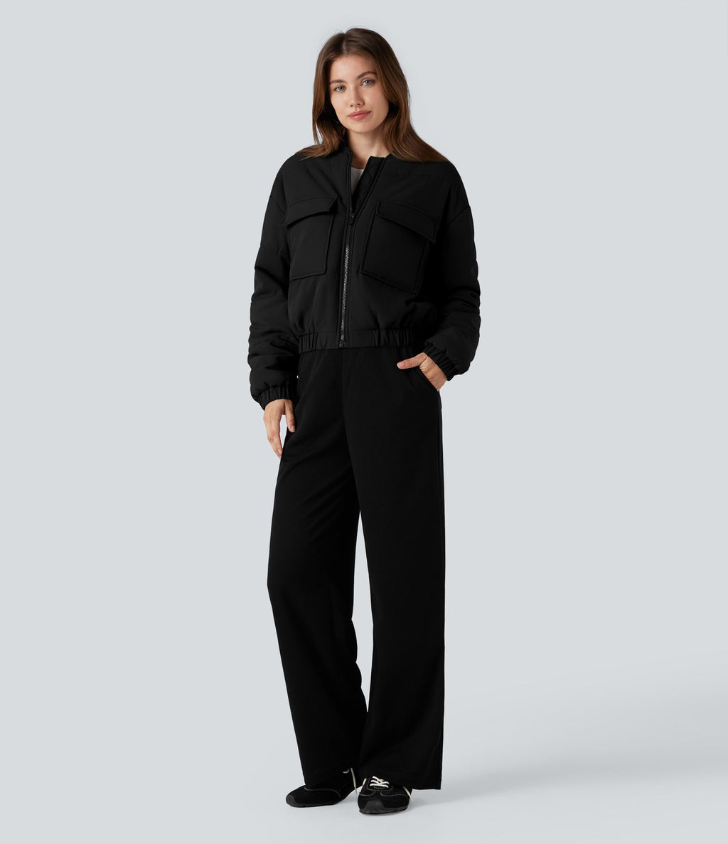 Doudoune bomber zippée avec poches