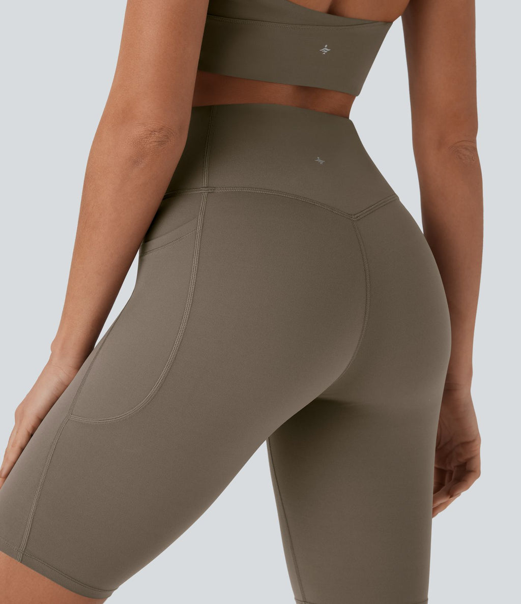 Short cycliste 22,8 cm d'entraînement gainant taille haute avec poches Halara UltraSculpt™