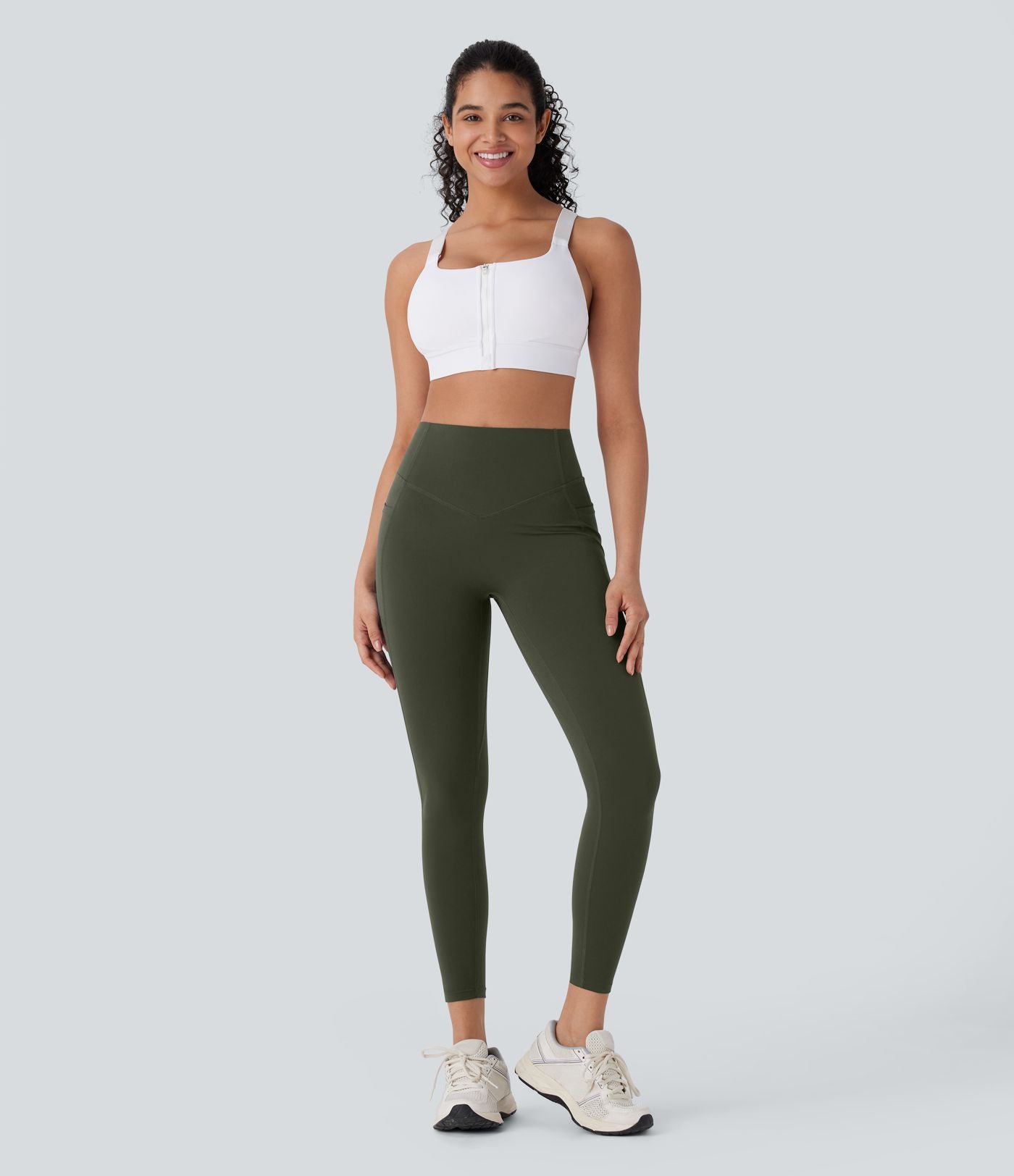 Legging de yoga gainant galbant taille haute avec fronces et poches Halara UltraSculpt™