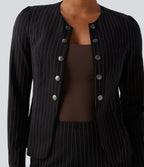 Blazer travail ouvert col rond manches longues