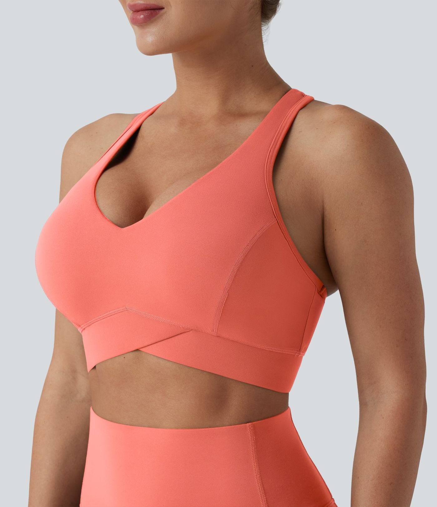 Brassière de sport running Halara UltraSculpt™ maintien léger col V dos nageur bonnets E-G