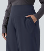 Pantalon de yoga grande taille jambes droites taille haute gainant Halara UltraSculpt™ avec poches