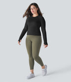 Top Sport de Yoga Solide à Trou pour le Pouce de Grande Taille
