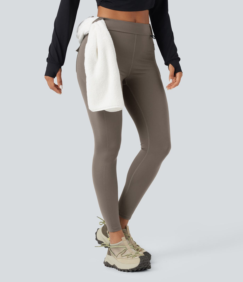 Legging cargo de randonnée résistant à l'usure taille mi-haute avec poches