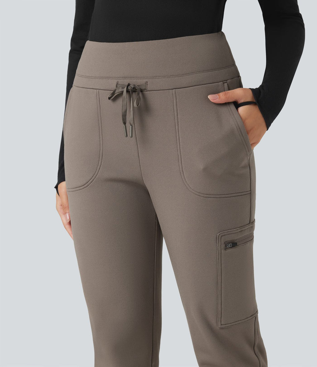 Jogging de randonnée polaire fuselé taille haute avec cordon de serrage et poches