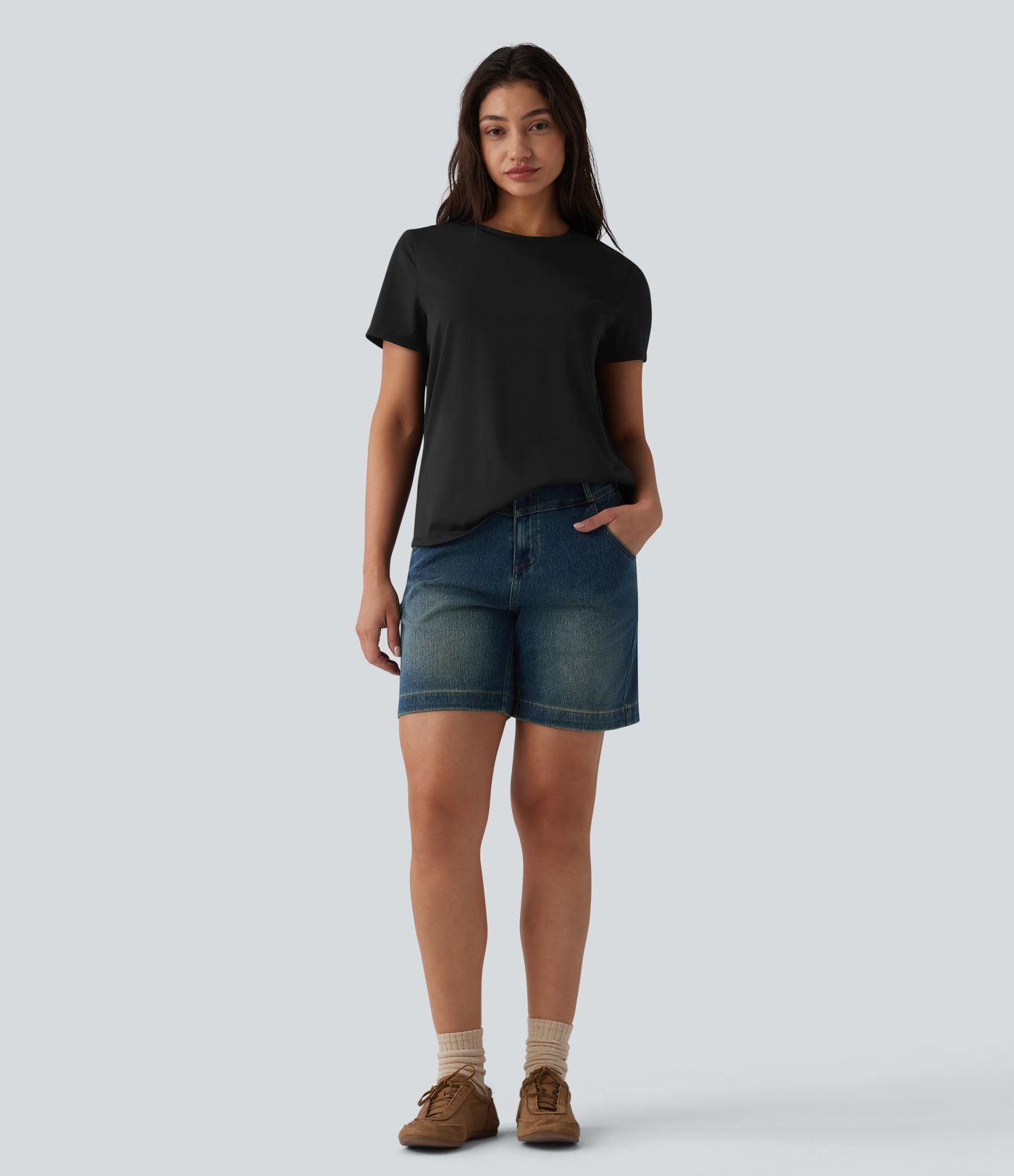 T-shirt casual col rond à manches courtes – UPF 40+