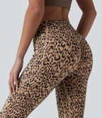 Legging corsaire d'entraînement taille haute gainant effet push-up imprimé léopard Halara UltraSculpt™ avec poches
