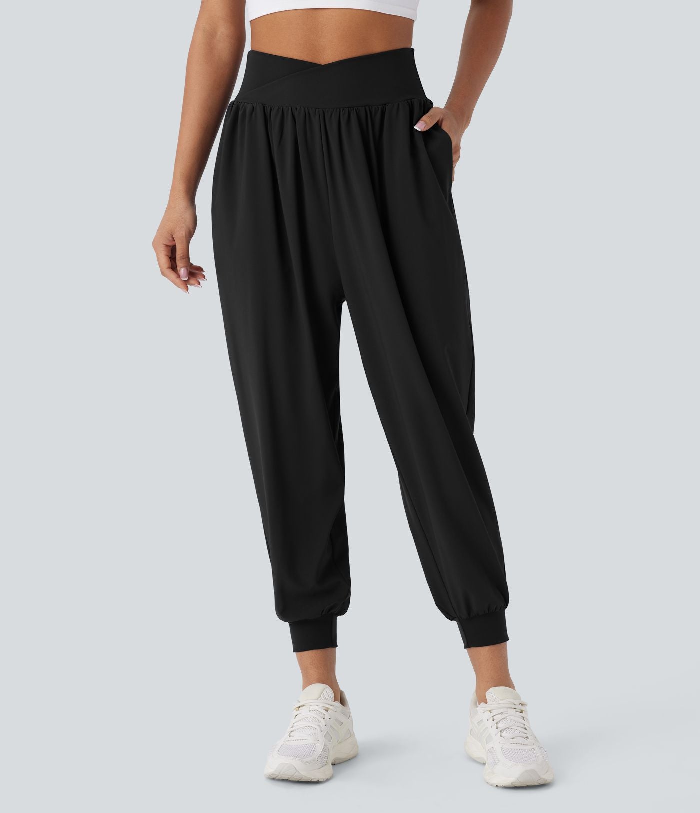 Pantalon de yoga croisé taille haute à séchage rapide Breezeful™ avec poches latérales