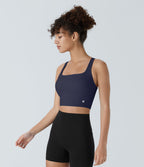Débardeur yoga court SoftlyZero™ Airy col carré dos nu bretelles croisées effet frais InstantCool, bonnets A-C, protection solaire UPF50+