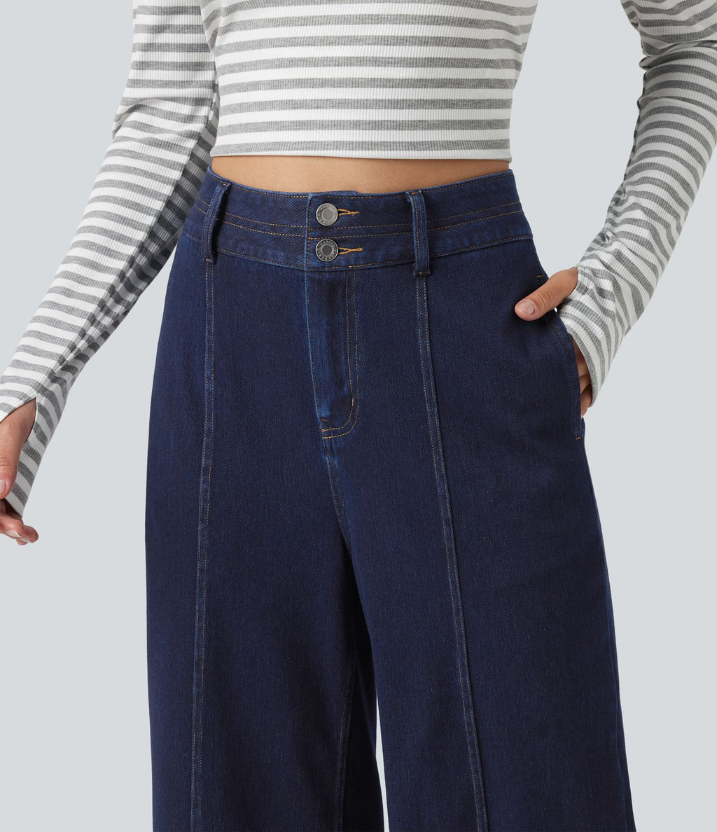 Jean large casual Halara Flex™ taille haute à poches