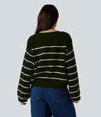 Pull tailleur rayé col bateau manches longues