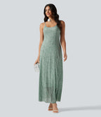 Robe nuisette longue fluide en tulle à pois pour demoiselle d'honneur et invitée de mariage