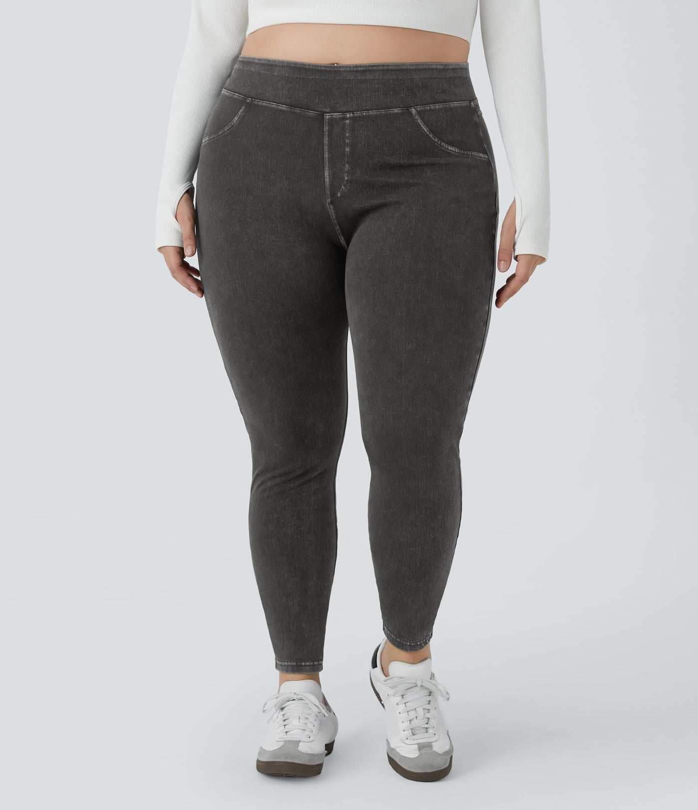 Halara Flex™ Jegging Casual Taille Haute Tricot Extensible Poche Latérale Arrière Grande Taille