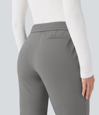 Pantalon de travail ajusté 7/8 repliable taille haute avec cordon de serrage Halara Flex™ DayStretch avec poches