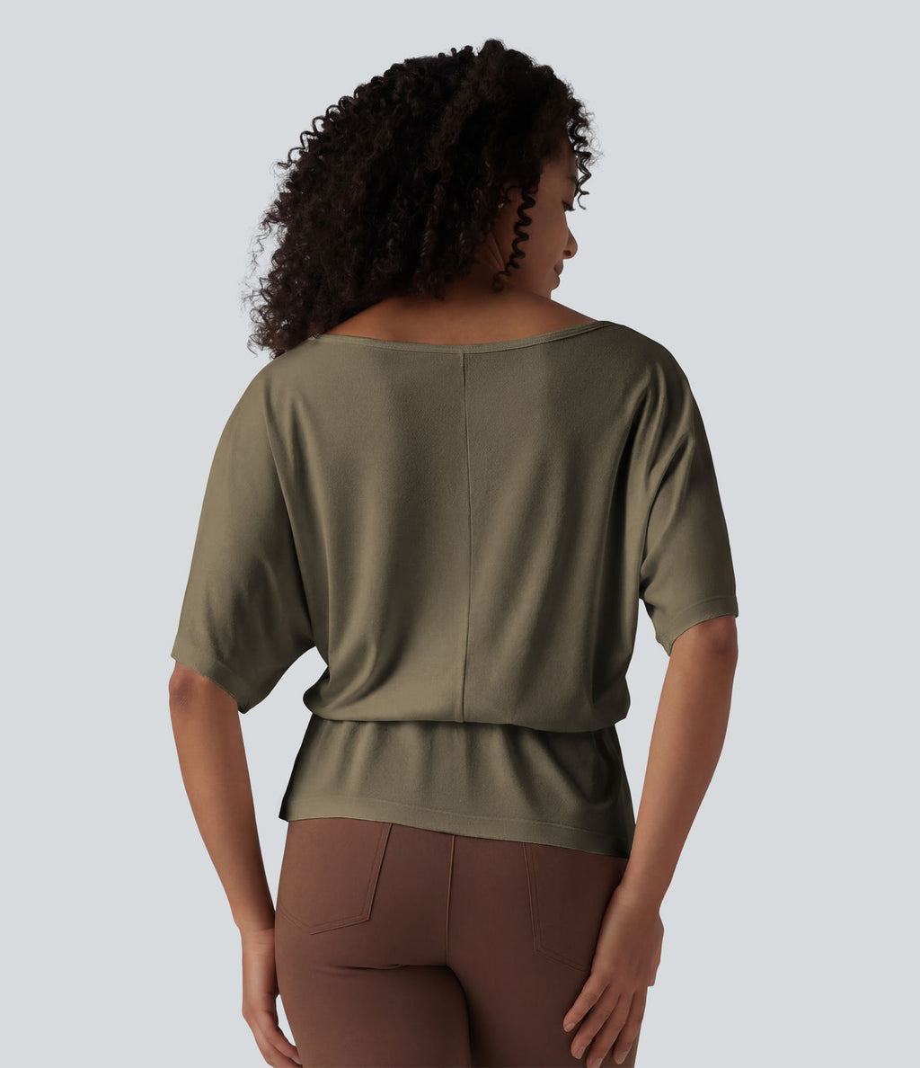T-shirt de travail col bateau demi-manches