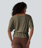 T-shirt de travail col bateau demi-manches