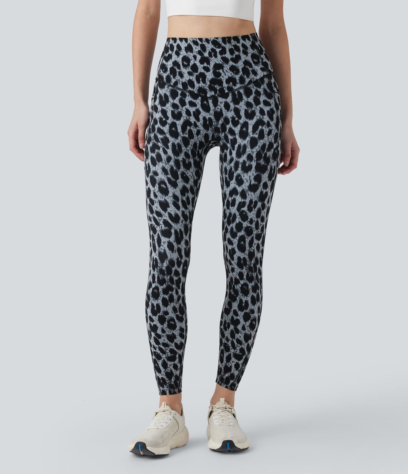 Legging de yoga gainant taille haute imprimé léopard avec poches Halara UltraSculpt™