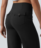 Pantalon bootcut casual DayStretch croisé taille haute ventre plat avec poches