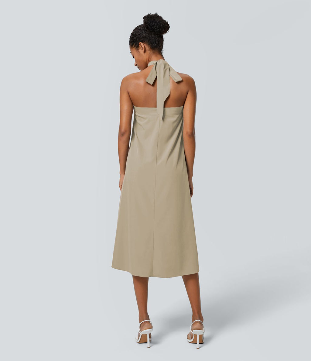 Jupe fluide de Vacances Breezeful™ Séchage Rapide Taille Haute Dos Noué Torsadé