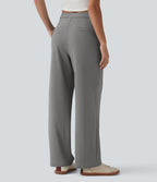 Halara Flex™ DayStretch Pantalon tailleur asymétrique jambe droite taille mi-haute avec poches