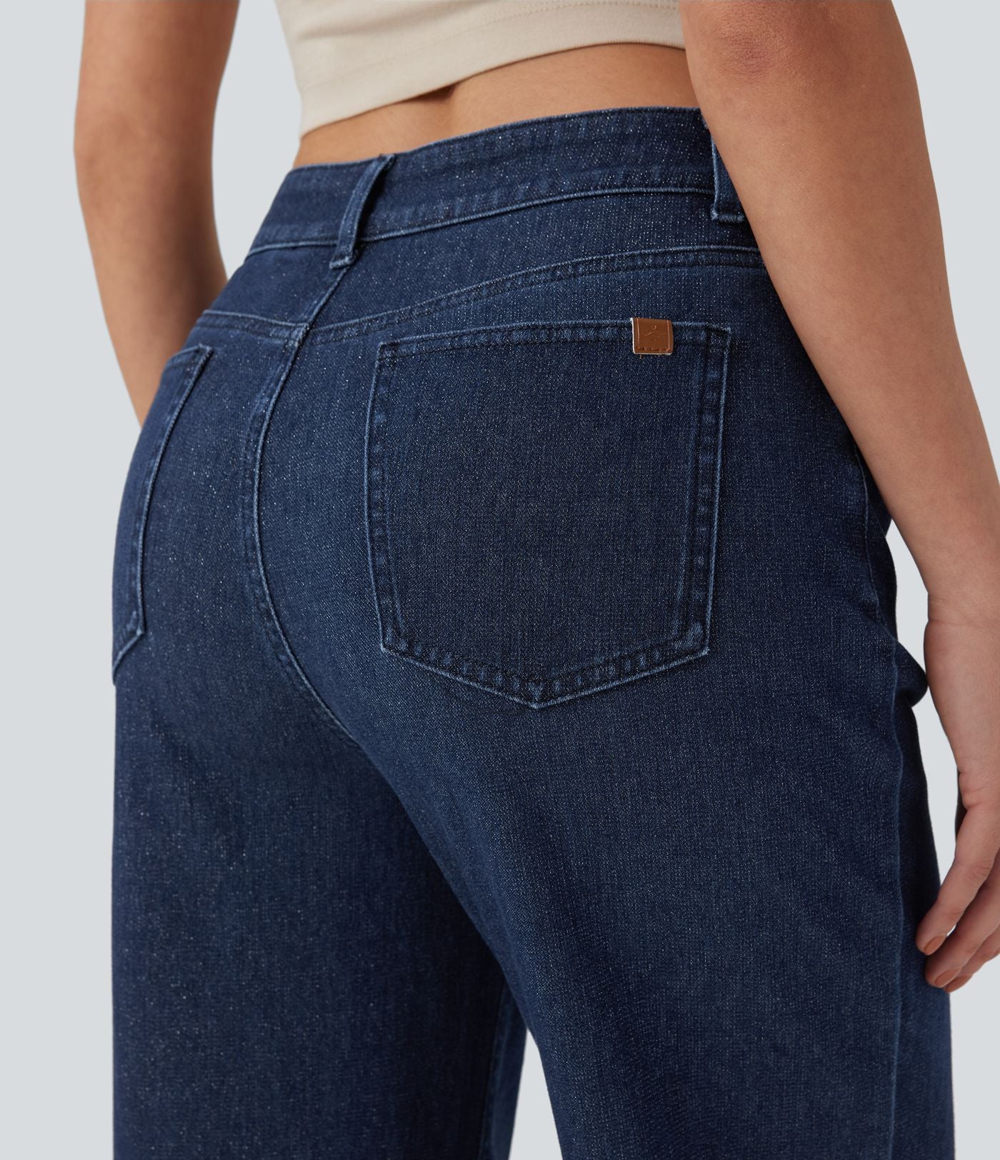 Jean taille haute Halara Flex™ jambes droites, effet sparkle avec poches