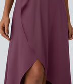 Jupe Longue Casual Breezeful™ Taille Haute à Volants 2en1 Fluide Sèchement Rapide Quotidien Maxi