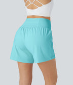 Short yoga 2-en-1 SoftlyZero™ Airy effet frais InstantCool taille très haute 12,5 cm avec poches, longueur allongée